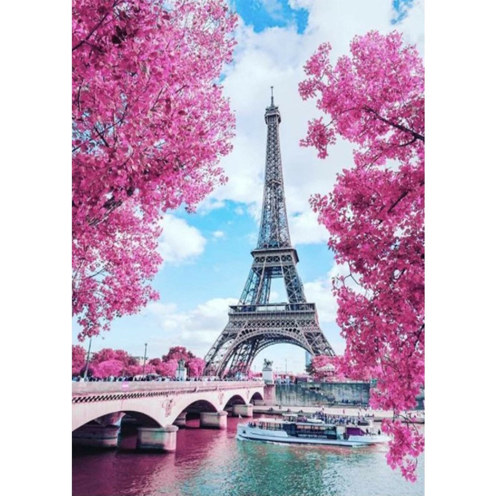 5D Diy Diamond Painting Kit Full Round Beads Eiffel Tower
