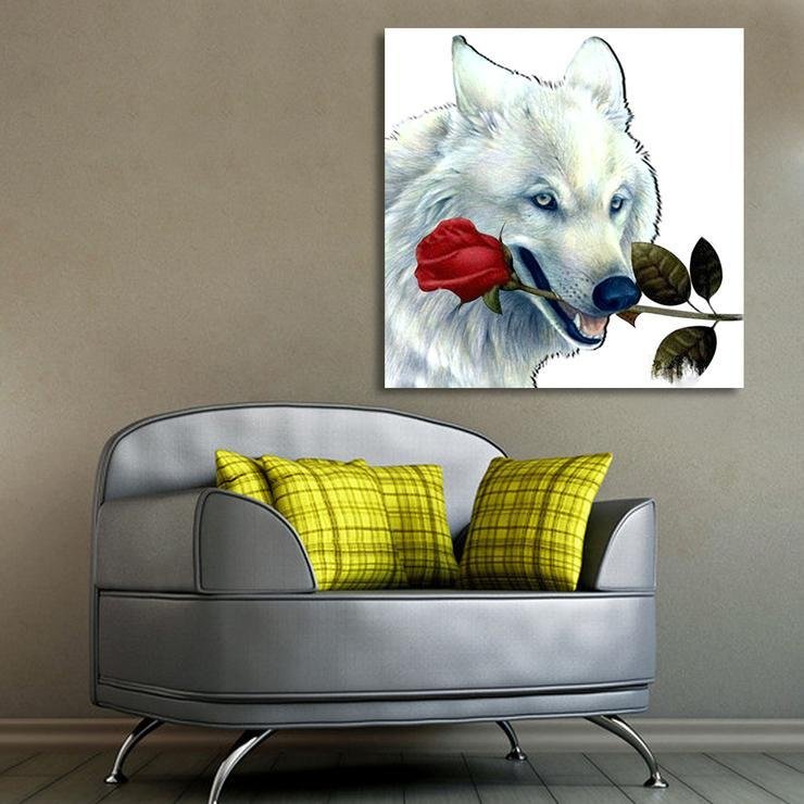 Diamond Painting - Partial Round - White Wolf