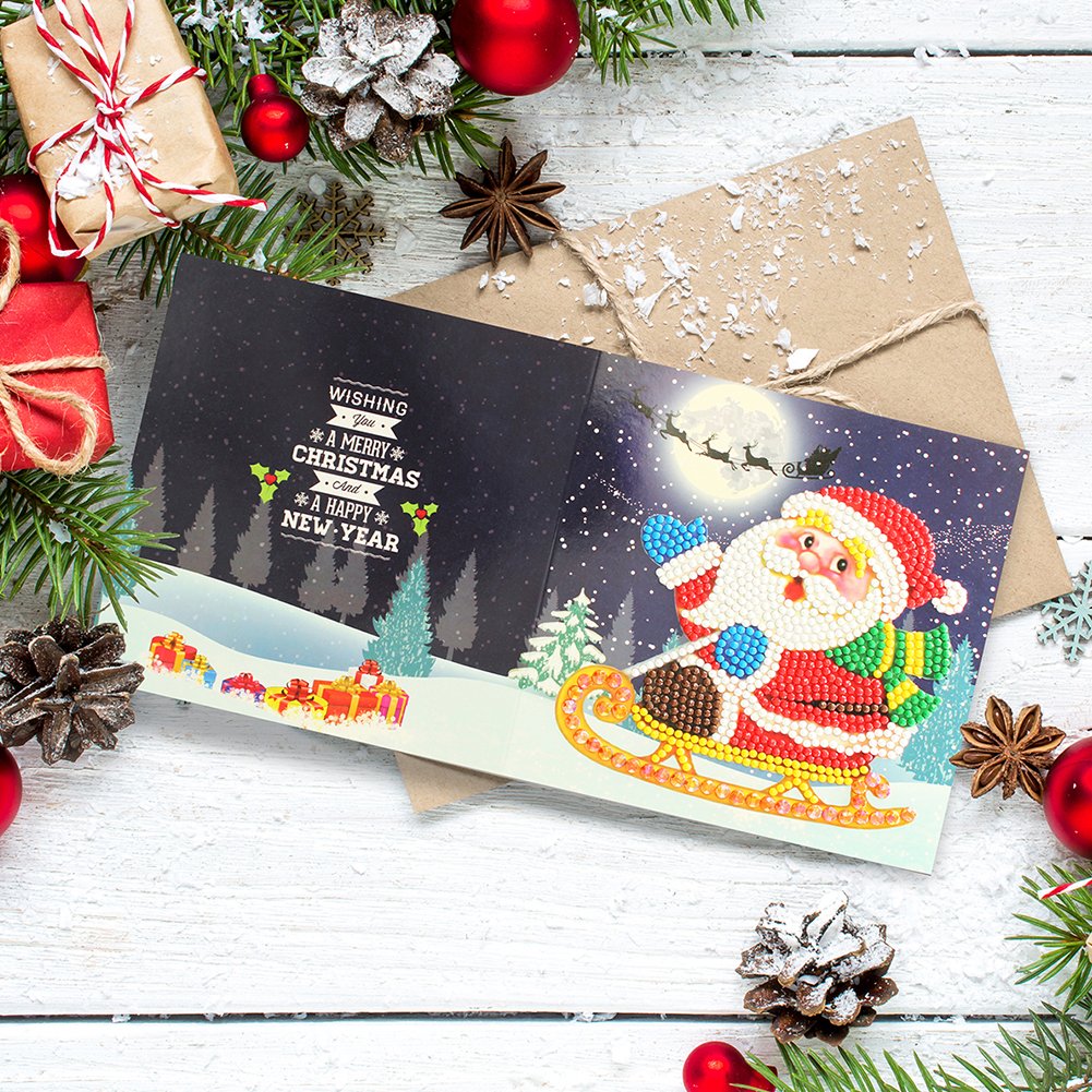 DIY Diamond Painting Greeting Card - Santa Claus E