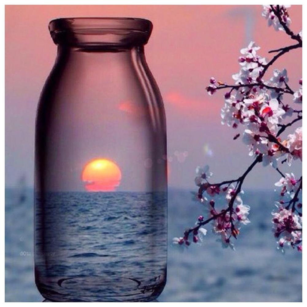 Diamond Painting - Full Round - Bottle Sun Flower