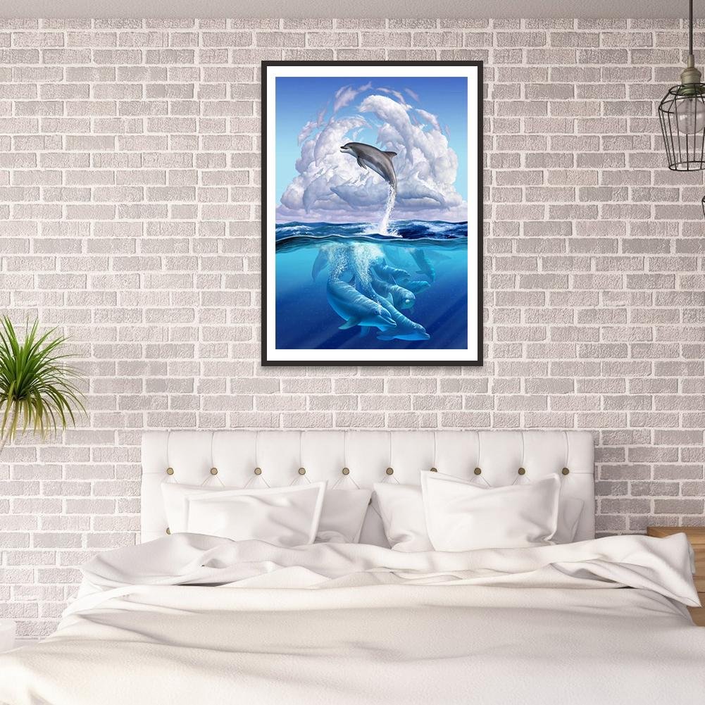 5D DIY Diamond Painting Kit - Full Round - Jumping Dolphin E