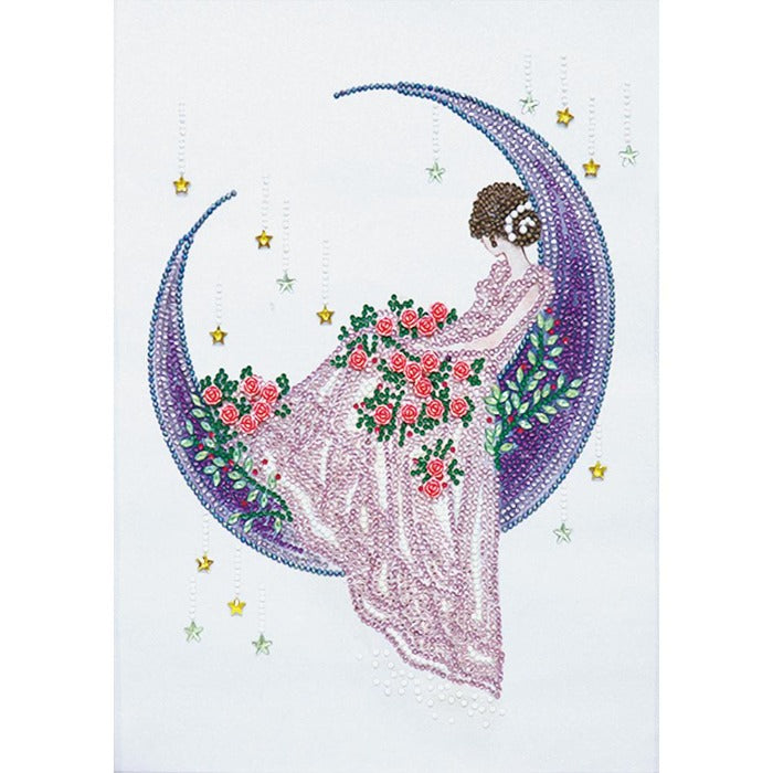 DIY 5D Crystal Rhinestone Diamond Painting Kit Moon Girl