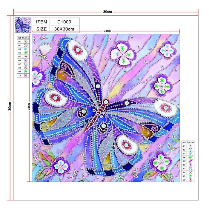 Diamond Painting - Crystal Rhinestone - Butterfly D