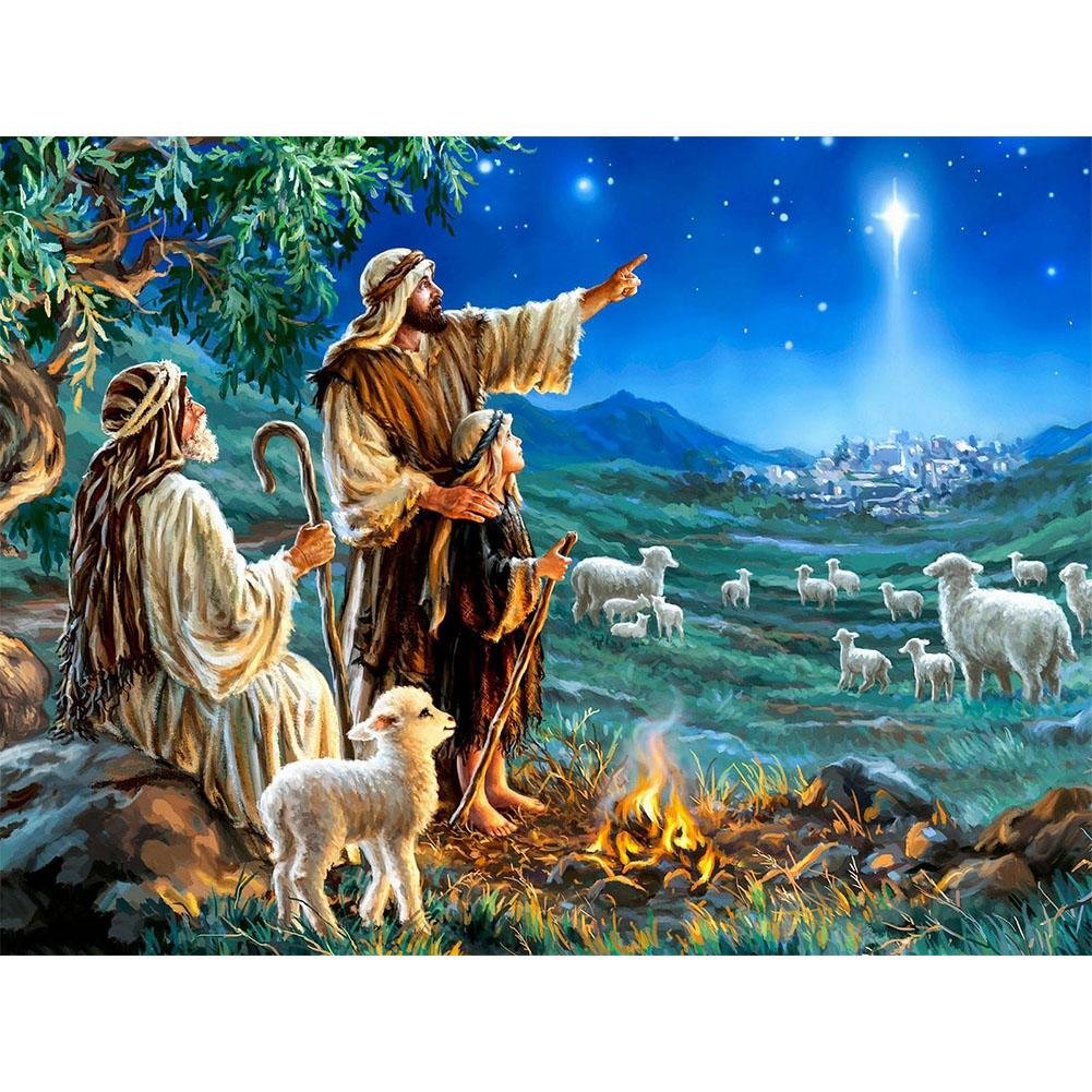 5D Diy Diamond Painting Kit Full Round Beads Shepherd Family