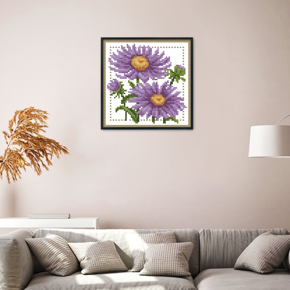 14ct Stamped Cross Stitch - September Flower(17*17cm)