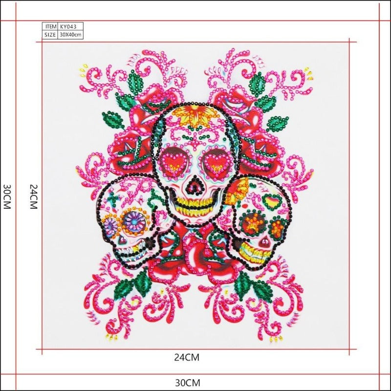 Colorful Skull Crystal Rhinestone Diamond Painting DIY to stick the diamond