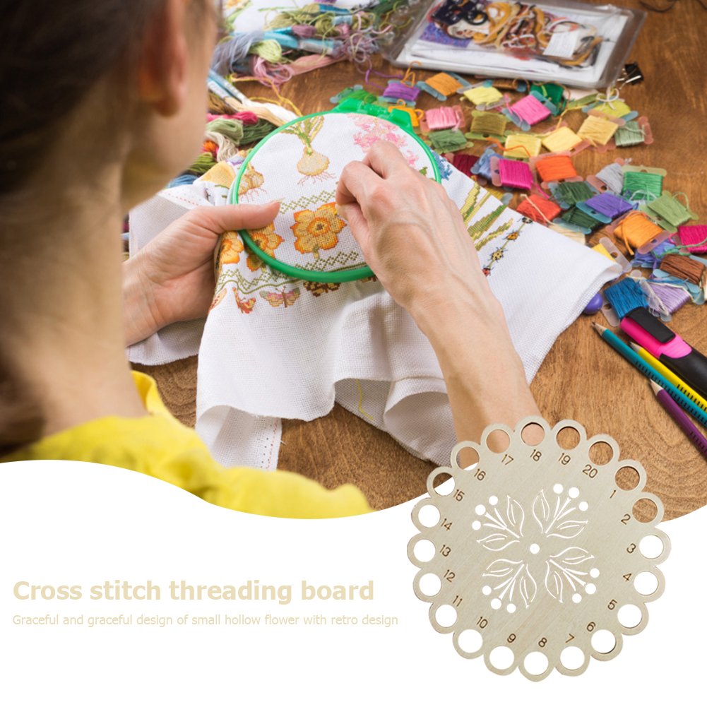 Hollow Thread Board Wooden Cross Stitch Tool - Tulip