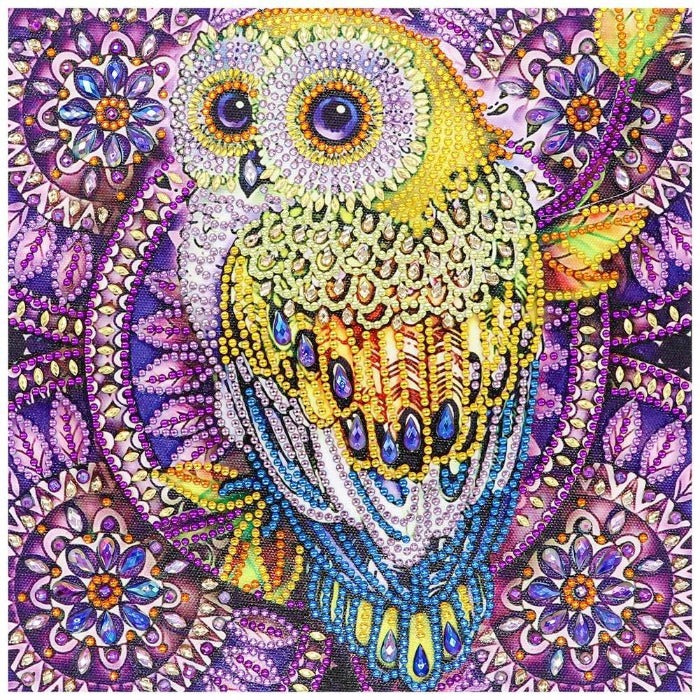 DIY 5D Crystal Rhinestone Diamond Painting Kit Gold Owl