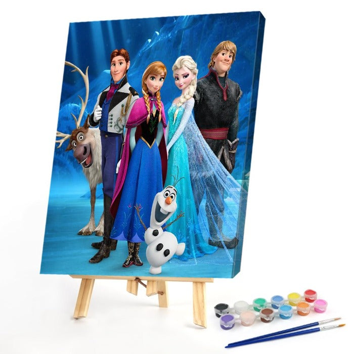Snow Scenery Oil Paint Kit by Numbers Coded Hand Painted Picture
