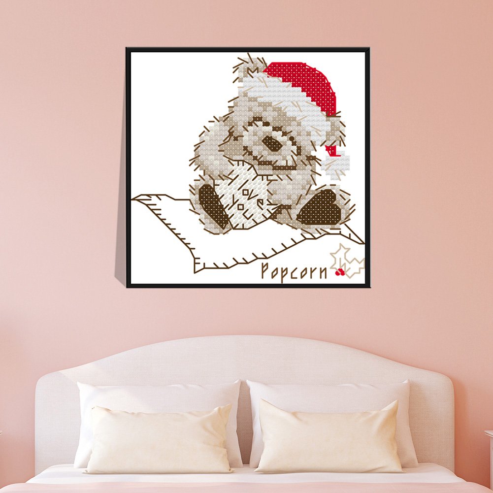 14ct Stamped Cross Stitch - Cartoon Bear (14*14cm)