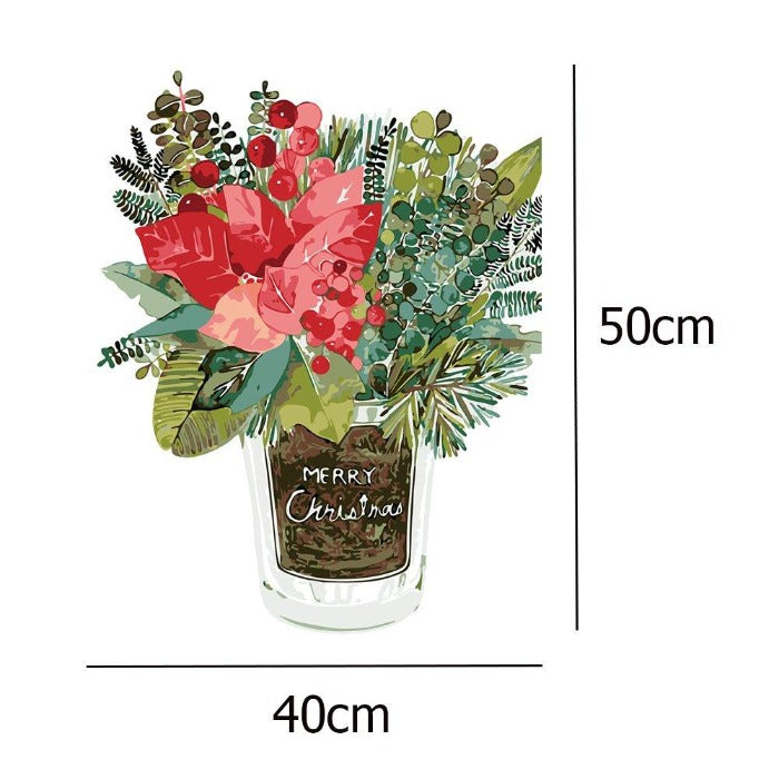 DIY Digital Painting By Numbers Floral Oil Drawing Wall Art Picture