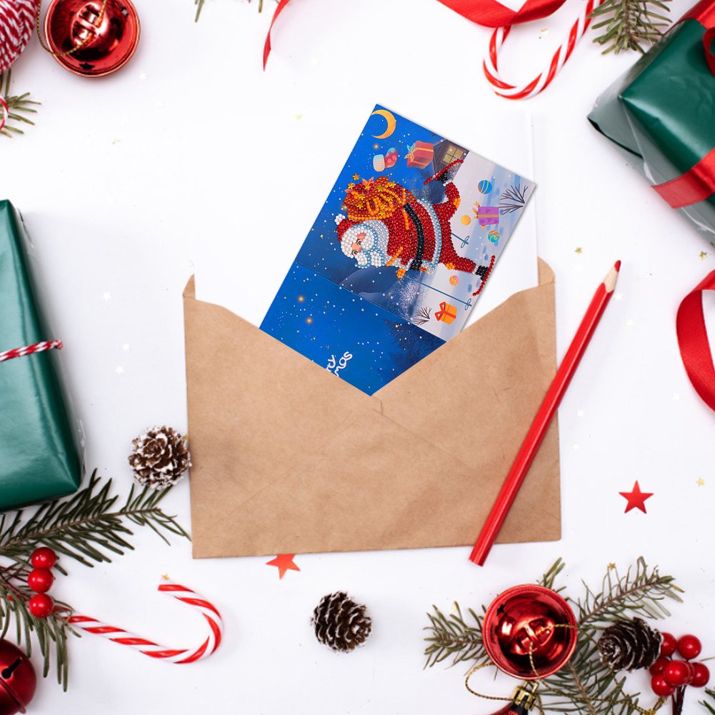 DIY Diamond Painting Greeting Card - Santa Claus D