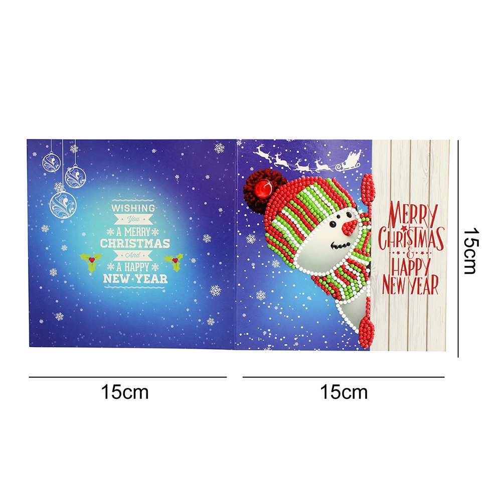 DIY Diamond Painting Greeting Card - Snowman D