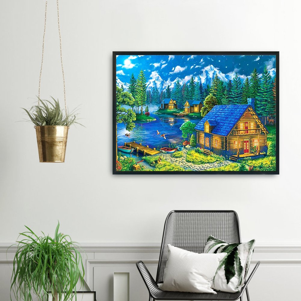 11ct Stamped Cross Stitch - Rhine town (36*46cm)