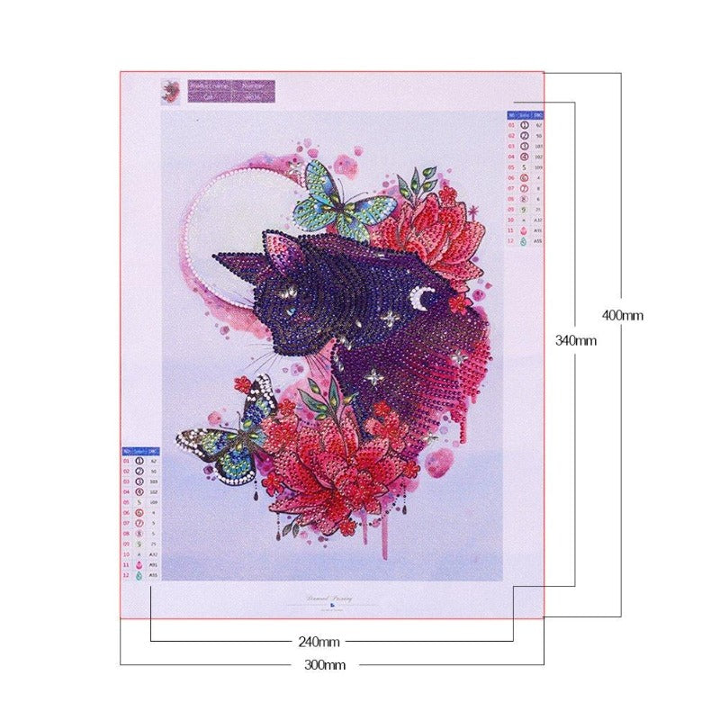Flower Cat Special Shaped 5D DIY Diamond Painting Partial Drill Rhinestones Handwork Mosaic Wall Painting Craft