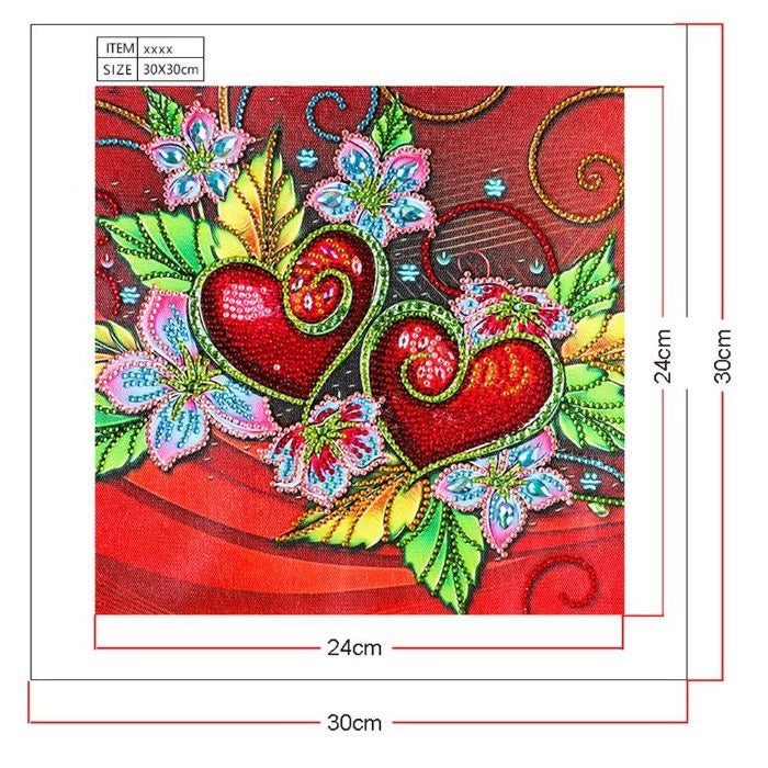 part drill special Diamond Painting - Crystal Rhinestone - Love Flower