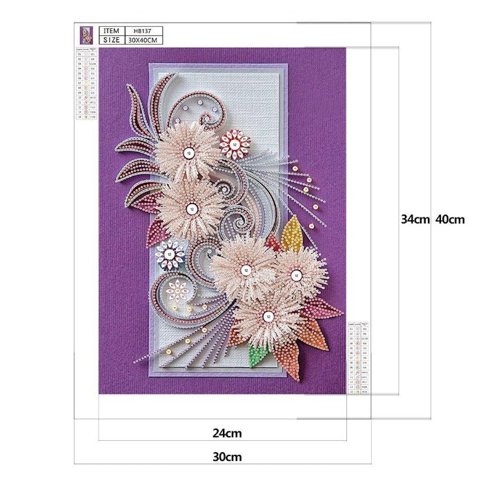 DIY 5D Crystal Rhinestone Diamond Painting Kit Flower Plant