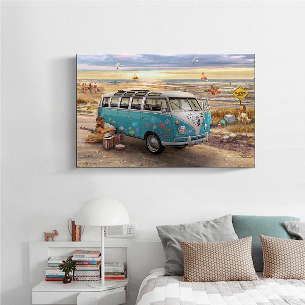 Diamond Painting - Full Round - Blue Bus
