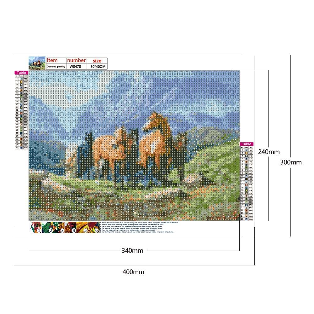 Pintura Diamante - Rodada Completa - Cavalos D