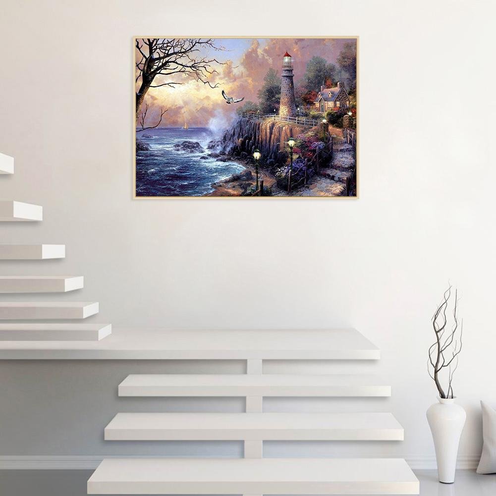 Diamond Painting - Full Round - Farol Cenário