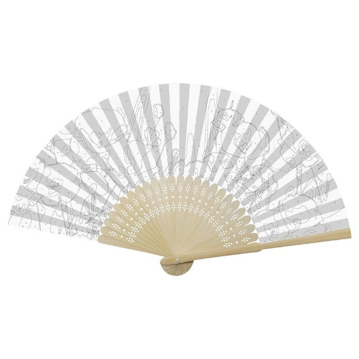DIY Rose Oil Paint Kit by Numbers Folding Paper Coded Hand Painted Fan