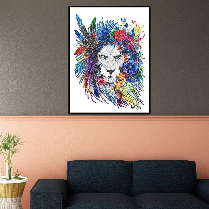 Lion 5D Crystal Rhinestone Diamond Paintings Art Type: EF646 Material: rhinestones + canvas