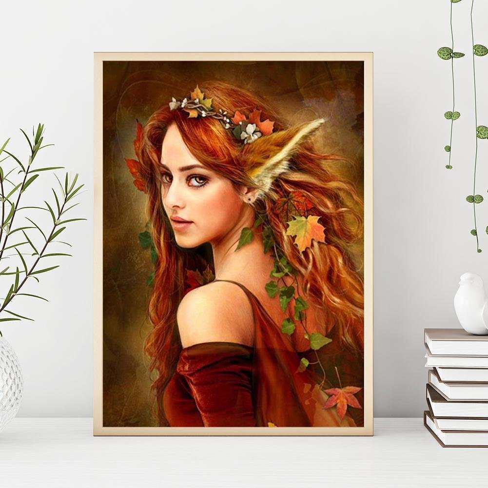 Pintura Diamante - Redondo Completo - Fada Menina B