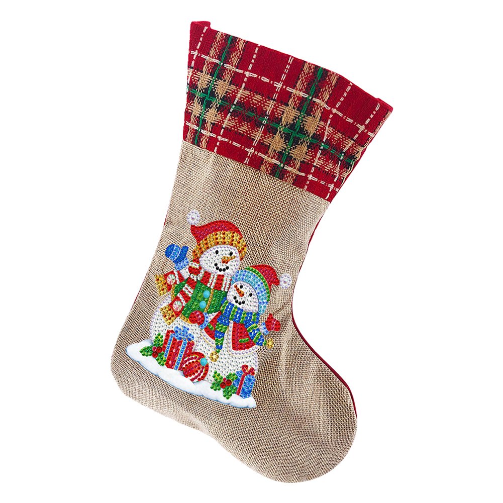 DIY Diamond Painting Chritsmas Snowman Socks