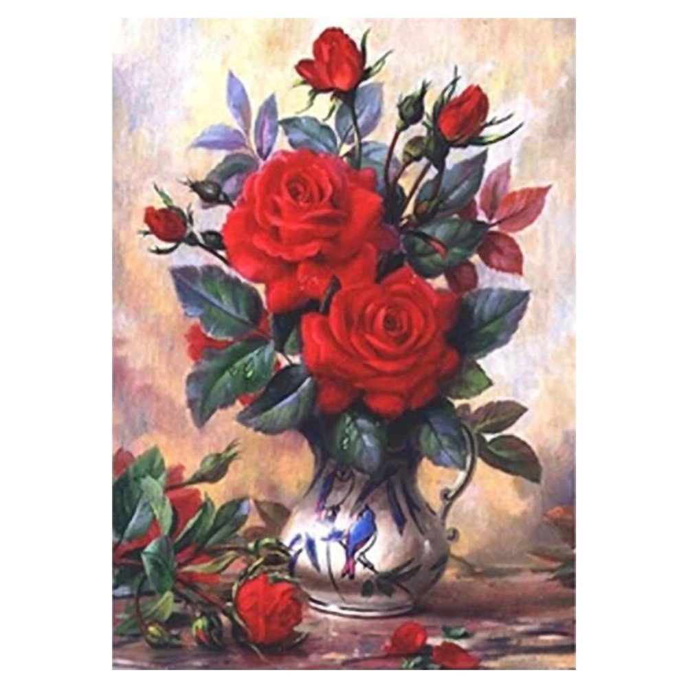 11ct Stamped Cross Stitch Red Flower(40*50cm)
