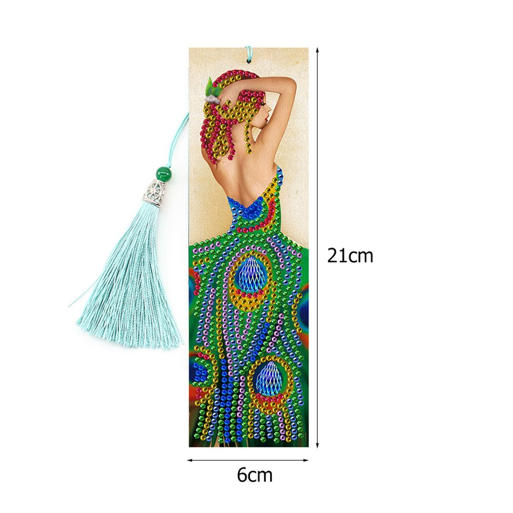 2pcs 5D Special Shape Diamond Painting Bookmark Mosaic Leather Page Marker