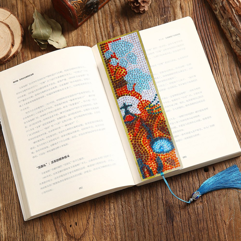 DIY Diamond Painting Bookmark with Tassel Cat