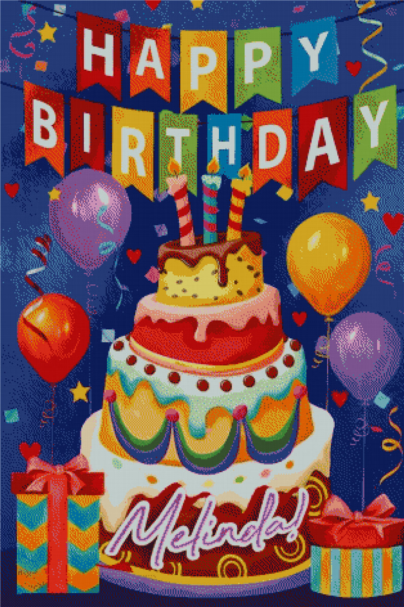Happy Birthday | Full Round/Square Diamond Painting Kits | 50x70cm | 60x80cm