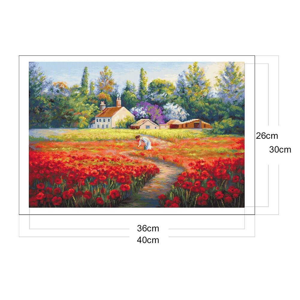 11ct Estampado Ponto Cruz - Tulip Garden (30*40cm)
