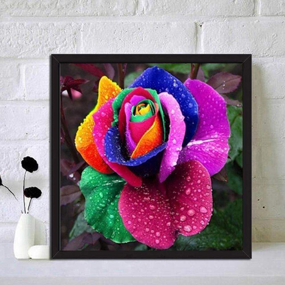 Diamond Painting - Full Round - Colorful Rose 3