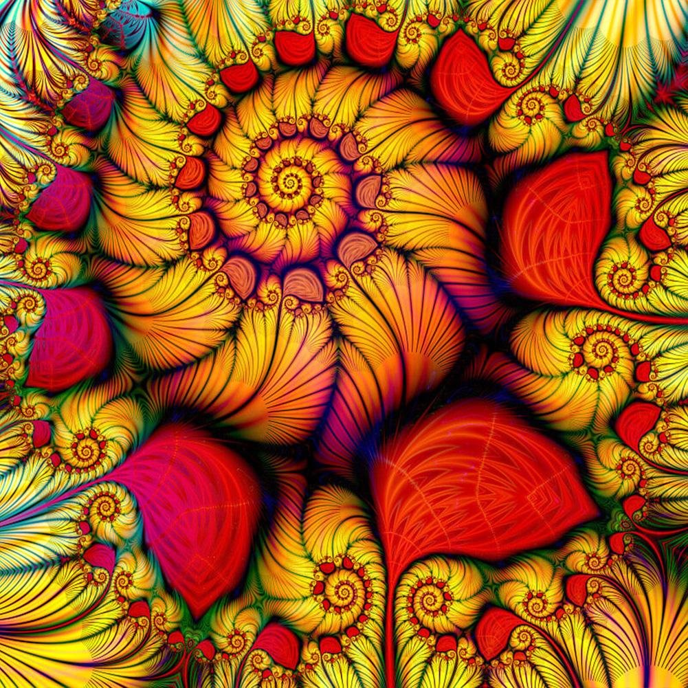 Abstract Flower Full Round 5D Beads Painting Kit