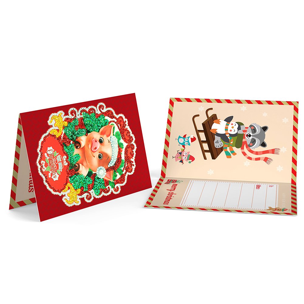 DIY Diamond Painting Greeting Card - Pig