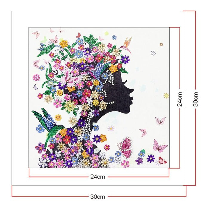 5D Diamond Painting (Part Drill) Crystal Rhinestone Flower Girl