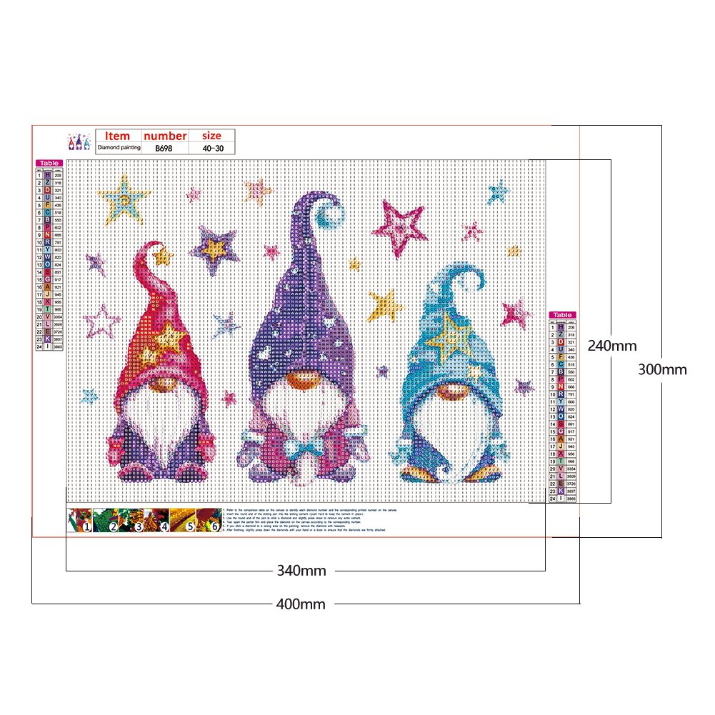 Kit de pintura de diamante DIY 5D - Rodada completa - Goblin Gnomo D