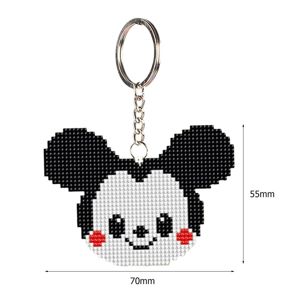 Stamped Beads Cross Stitch Keychain Mickey