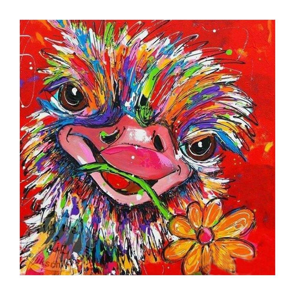 5D Diy Diamond Painting Kit Full Round Beads Colorful Duck