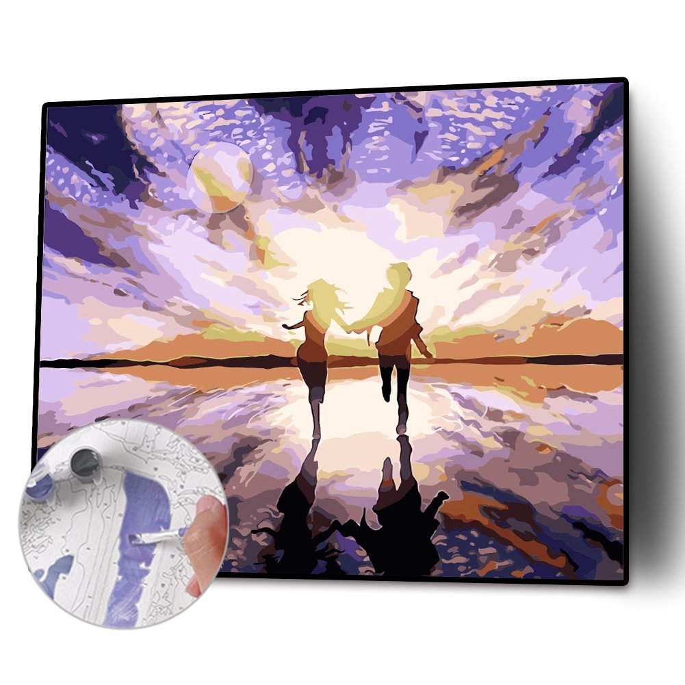 Paint By Number - Oil Painting - Running Couple (40*50cm)