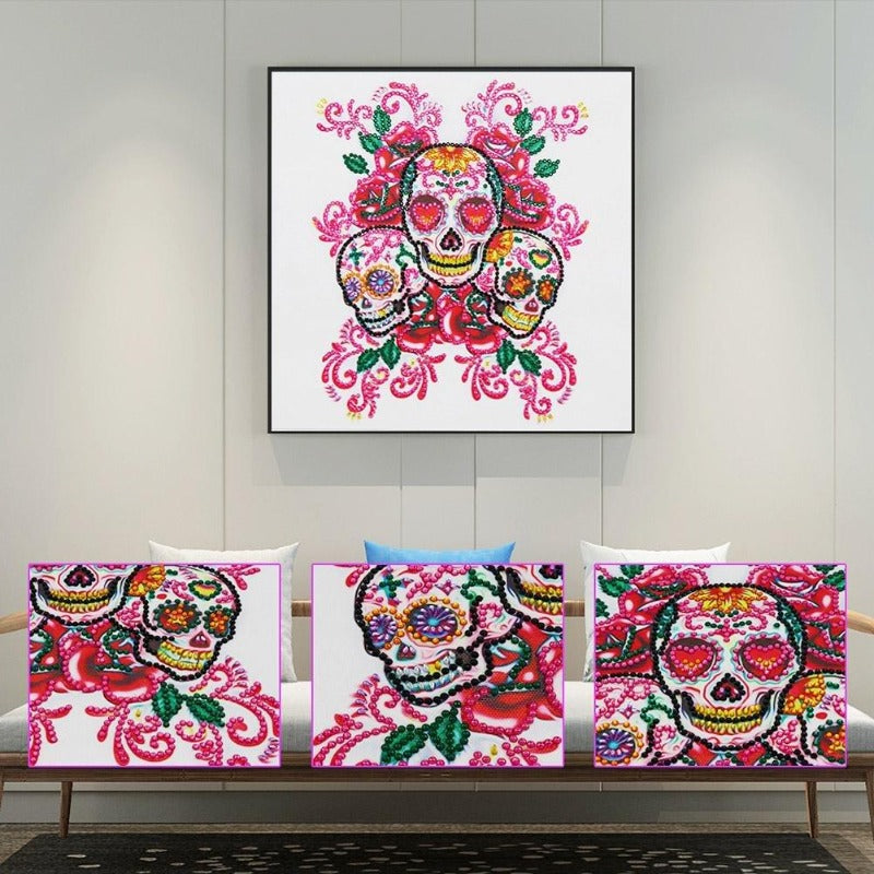 Colorful Skull Crystal Rhinestone Diamond Painting DIY to stick the diamond