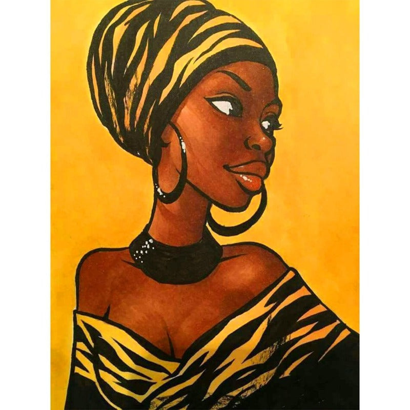 African Woman 5d diamond embroidery painting