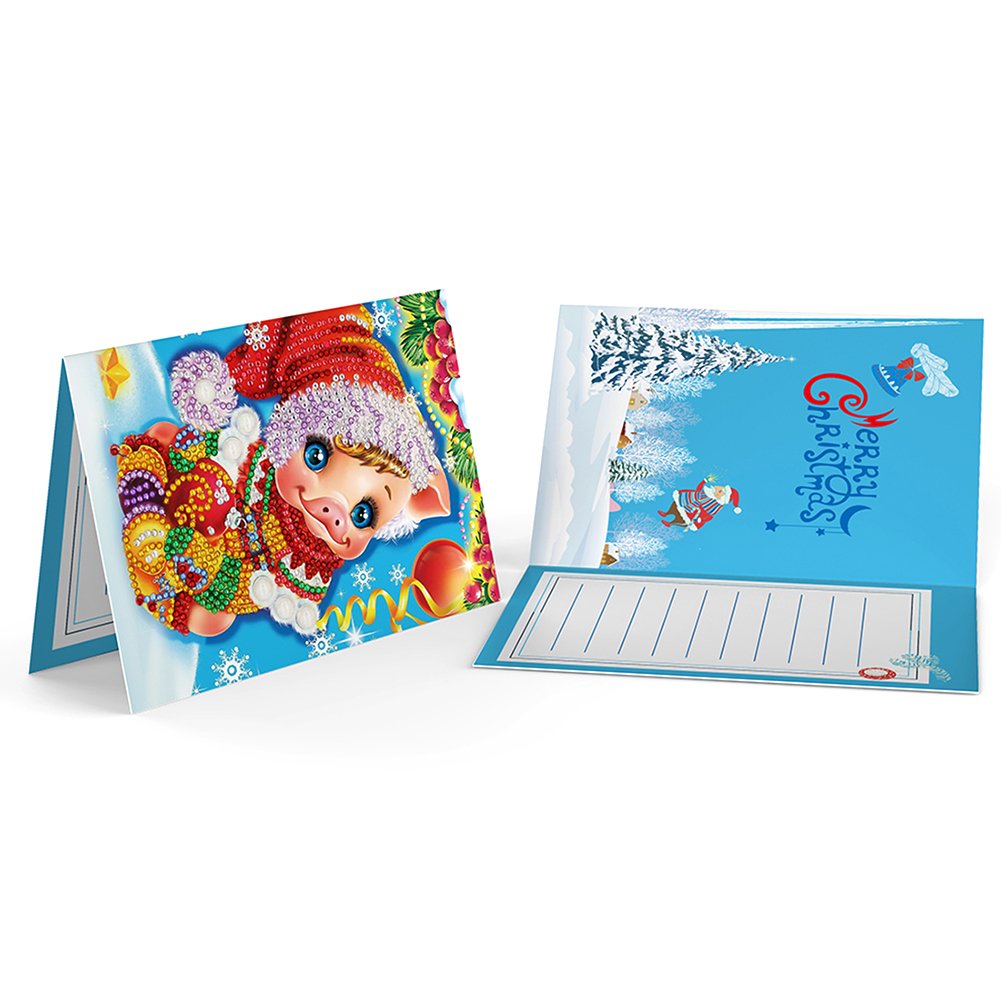 DIY Diamond Painting Greeting Card - Pig