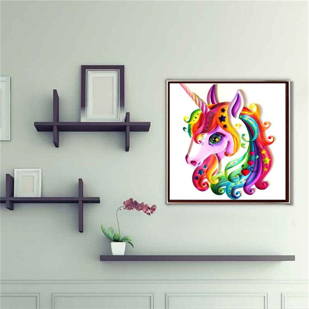Diamond Painting - Partial Round - Cartoon Unicorn