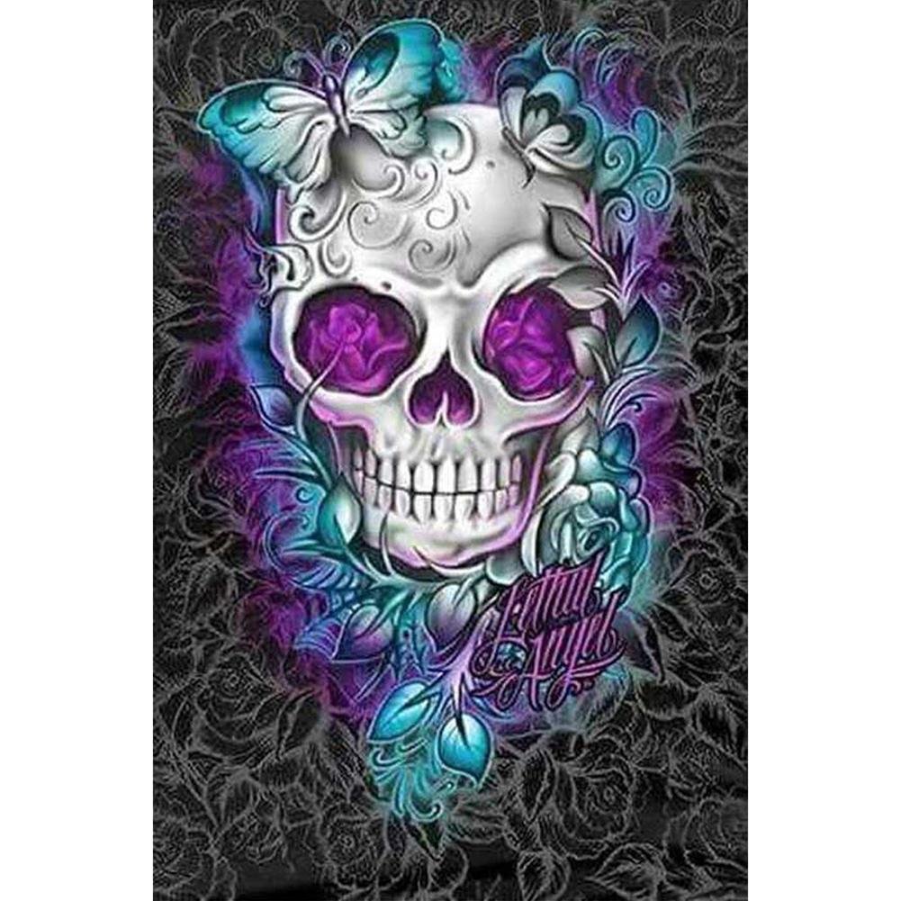 5D Diy Diamond Painting Kit Full Round Beads Skull Head