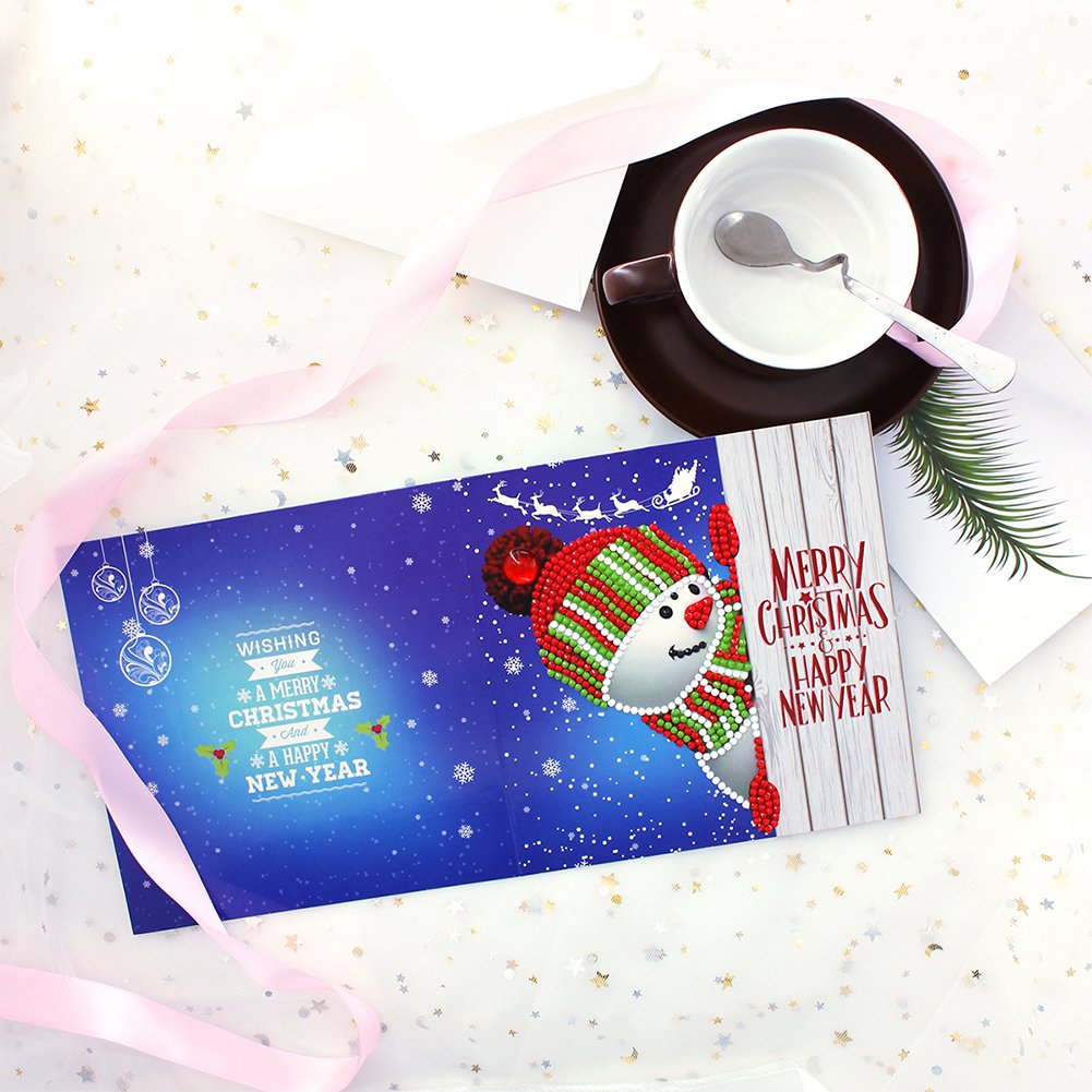 DIY Diamond Painting Greeting Card - Snowman D