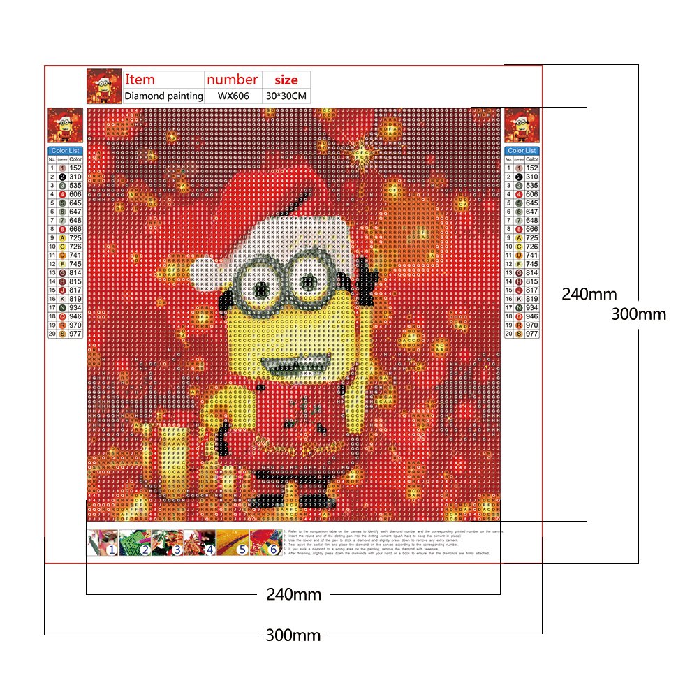 Pintura Diamante - Rodada Completa - Minion