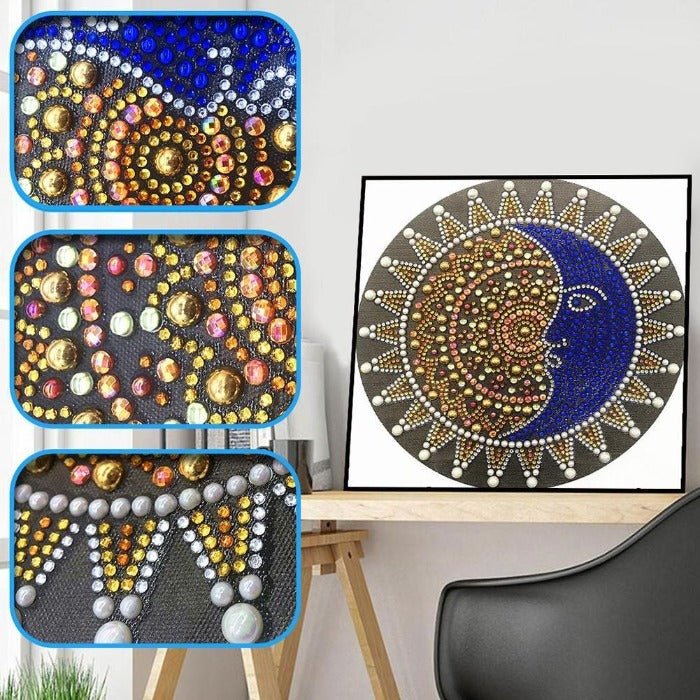5D Diamond Painting (Part Drill) - Crystal Rhinestone - Moon Face
