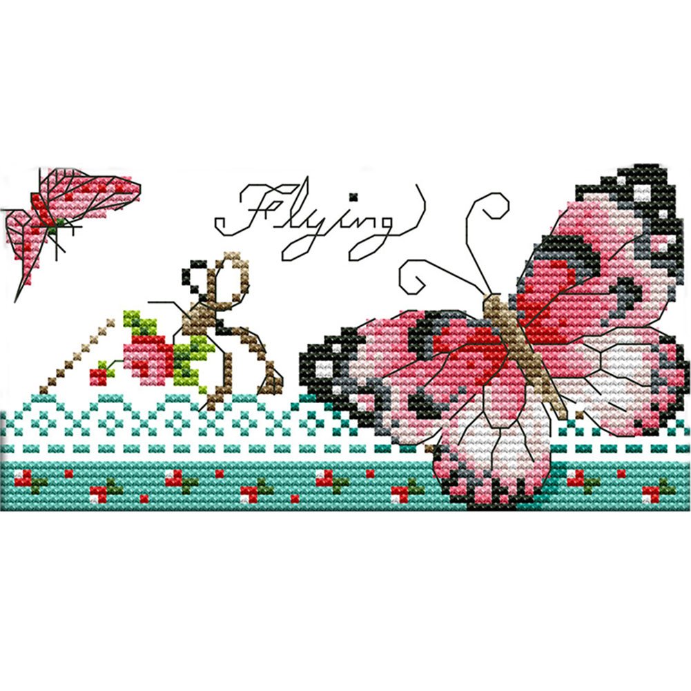 14ct Stamped Cross Stitch Butterfly (20*11cm)